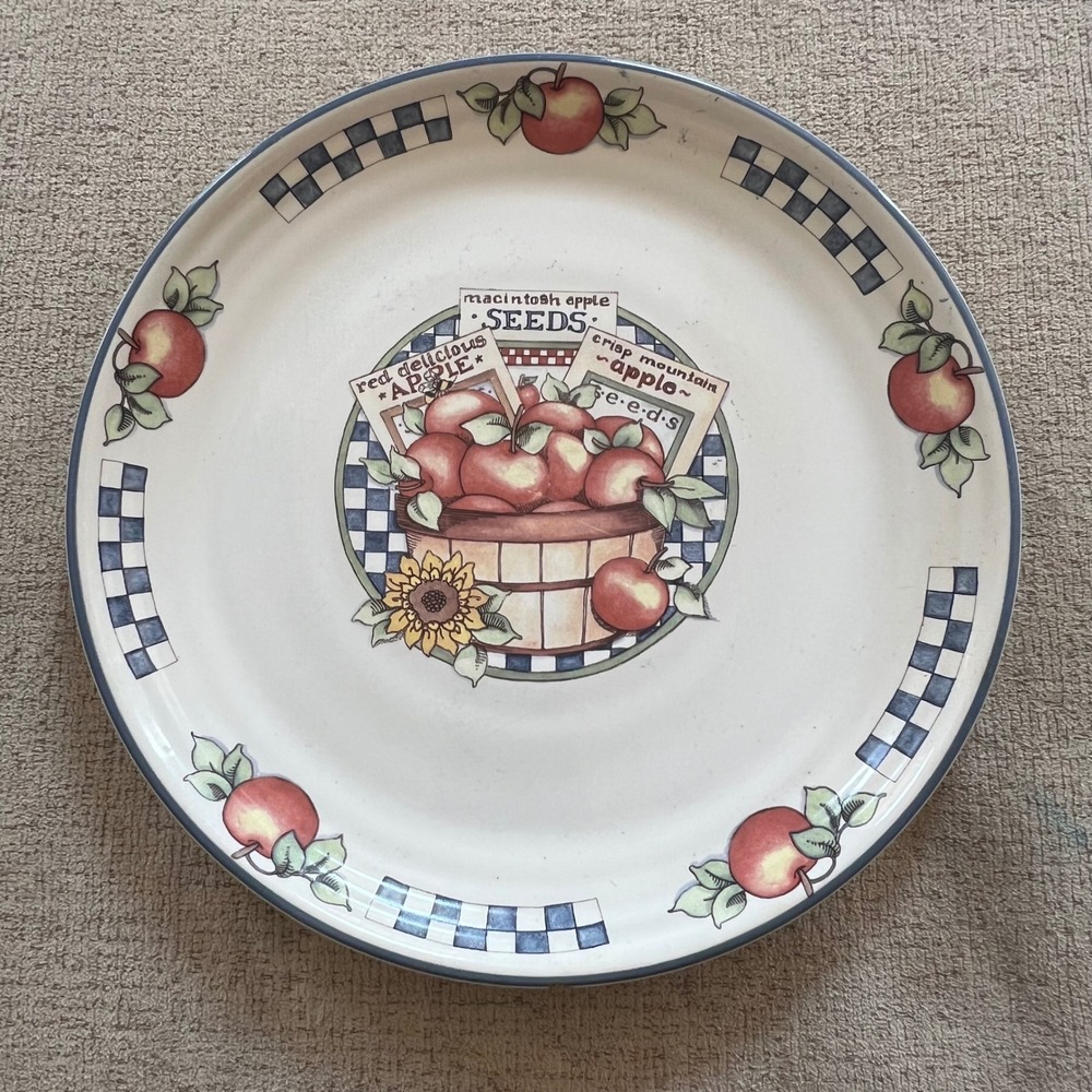 International China Co Appletime Stoneware Platter 1995 Apple Country 10.75in